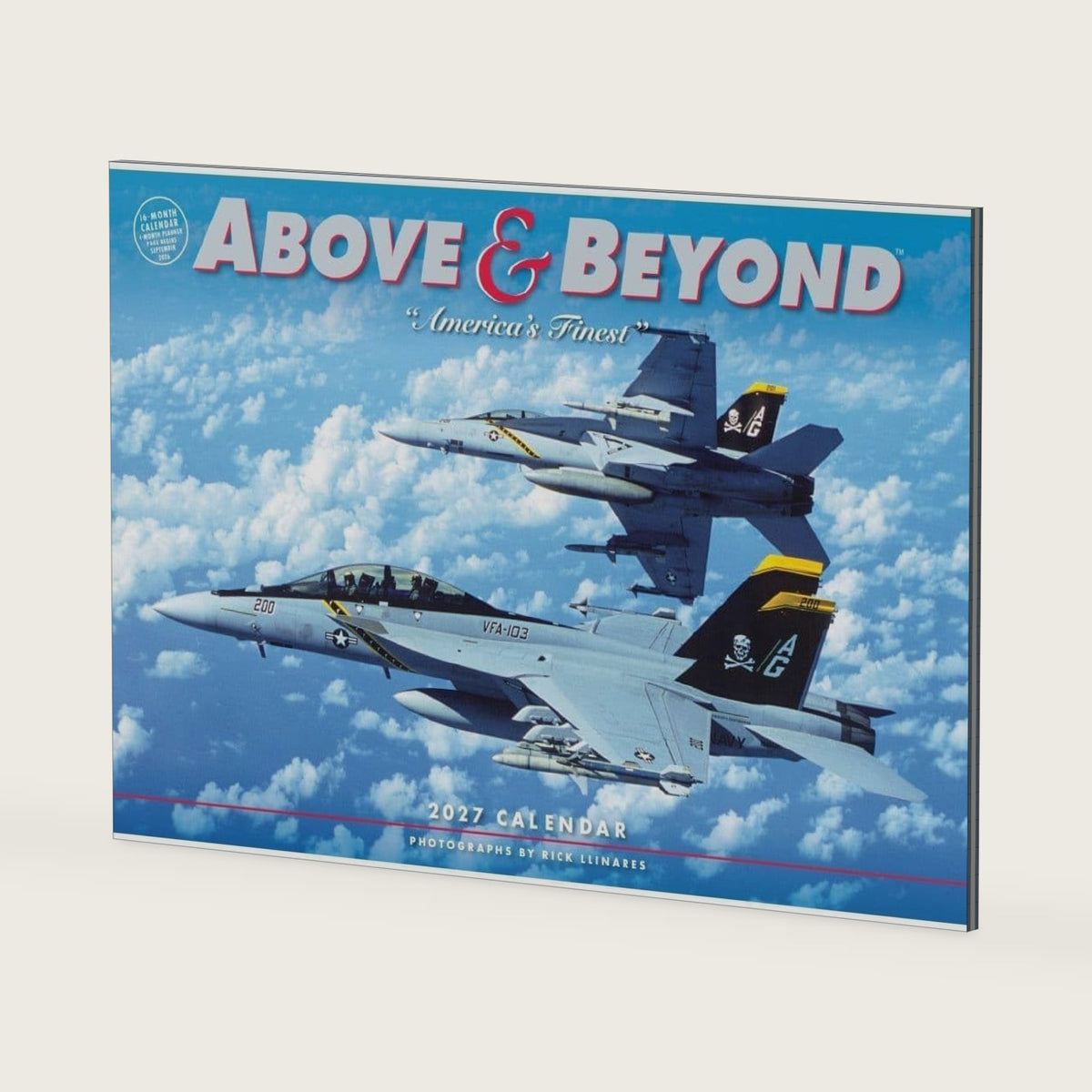 Gladstone Above & Beyond 2027 Large Wall Calendar – 16-Month Calendar, Full-Color Photography of U.S. Air Force, Navy & Marine Aircraft, 18″ × 12″, Gift