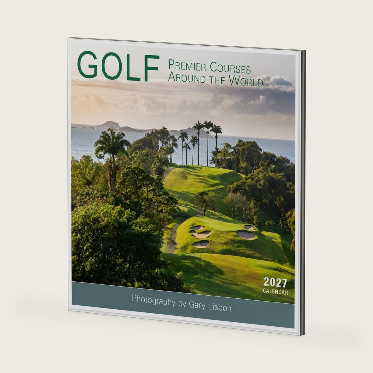 Golf 2027 Wall Calendar, 16-Month Premier Courses Around the World with Photography by Gary Lisbon, 12" × 12"