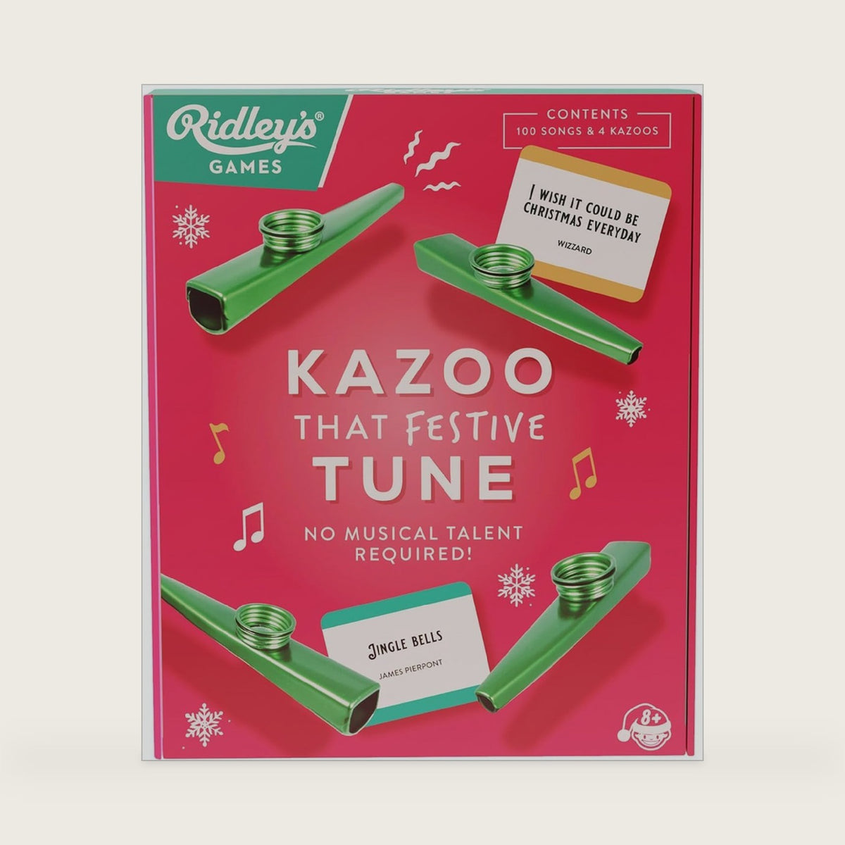 Kazoo that Festive Tune | Holiday Game for the Family | No Musical Talent Required | Includes 4 Kazoos and 100 Festive Songs