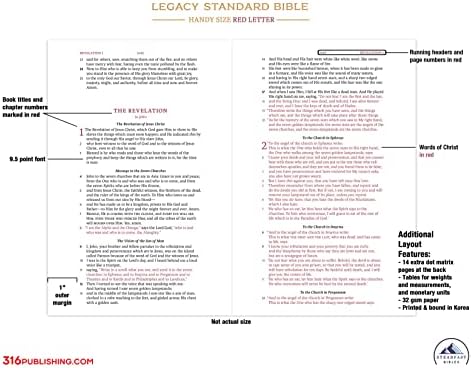 LSB Holy Bible, Handy Size, Black Premium Genuine Leather (Cowhide): Legacy Standard Bible in a Single-Column, Red Letter Format with 2 Ribbon Markers and Gold Gilded Page Edges by Steadfast Bibles