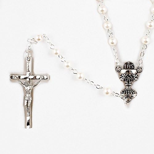 First Holy Communion Book, Lapel Pin, Rosary and Keepsake Box Set for a Girl In Christ
