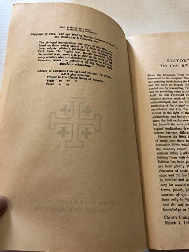 The Jerusalem Bible - Reader's Edition by Alexander - General Editor Jones