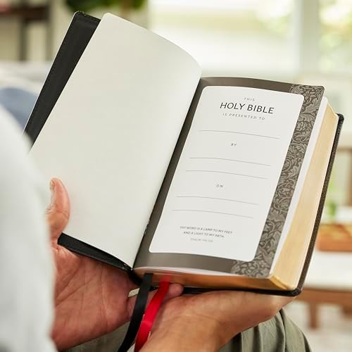 RSV Personal Size Bible with Cross References, Black Genuine Leather, (Sovereign Collection) by Thomas Nelson