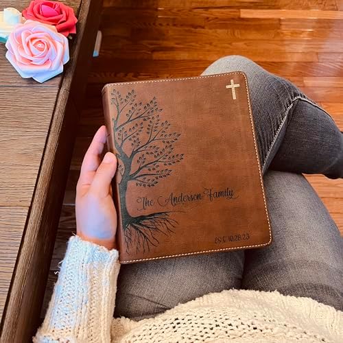 Personalized Family Bible | Custom NIV Family Tree Journaling Bible | Engraved Bible Wedding Bible Christian Gifts Family Bible for Wedding