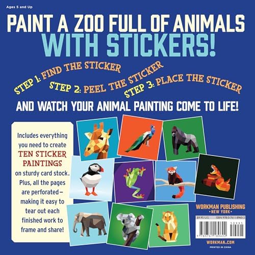Paint by Sticker Kids (Official): Zoo Animals: Create 10 Pictures One Sticker at a Time! by Workman Publishing