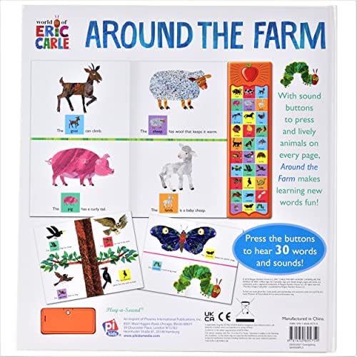 World of Eric Carle, Around the Farm 30-Button Animal Sound Book - Great for First Words - PI Kids by PI Kids