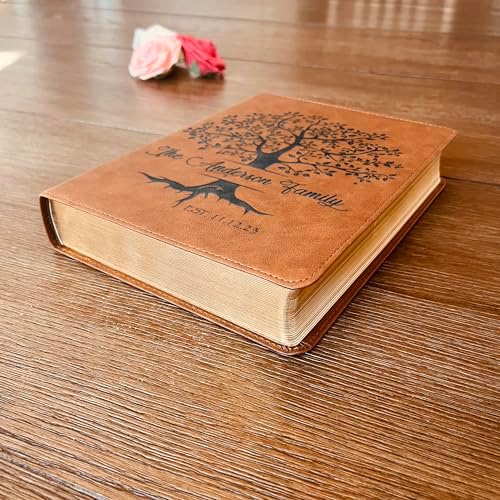 Personalized Family Bible, Custom KJV Wide-Margin Family Bible, Engraved Bible, Wedding Bible, Christian Gifts Family Bible for Wedding