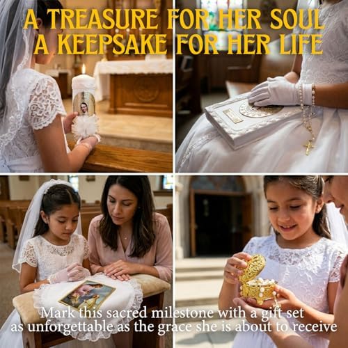 First Communion Bible and Candle Set in Spanish - Biblia y Vela de Primera comunión para niña - Vela para Primera comunion niña - First Communion Candle Set for Girl - recuerdos de Primera comunion