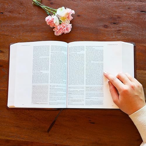 Personalized ESV Journaling Study Bible | Custom Engraved Name | Wide Margin Bible for Notes | Christian Gift for Couples (Initials Floral Frame)