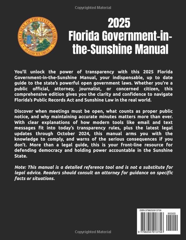 2025 Florida Government in the Sunshine Manual by Florida Attorney General