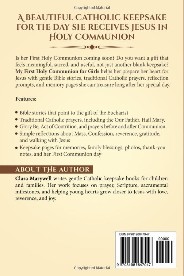 My First Holy Communion for Girls: A Catholic Keepsake Book with Bible Stories, Prayers, Reflections, and Memory Pages by Clara Marywell