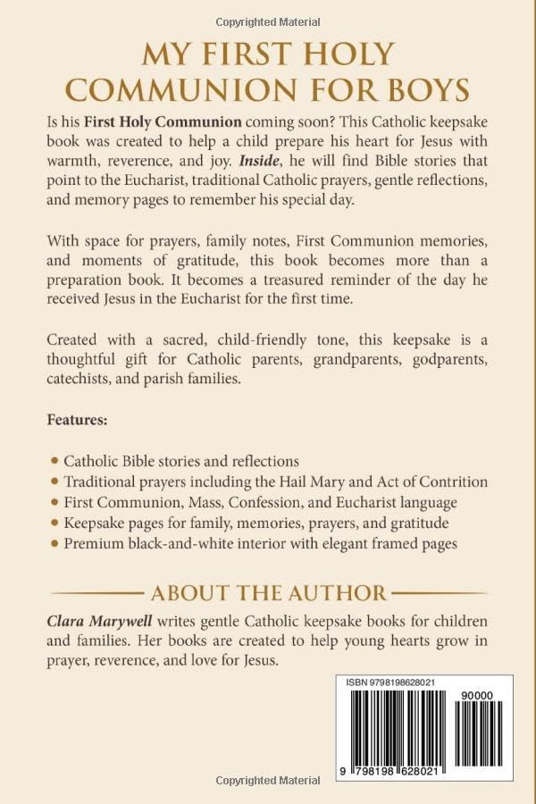 My First Holy Communion for Boys: A Catholic Keepsake Book with Bible Stories, Prayers, Reflections, and Memory Pages by Clara Marywell