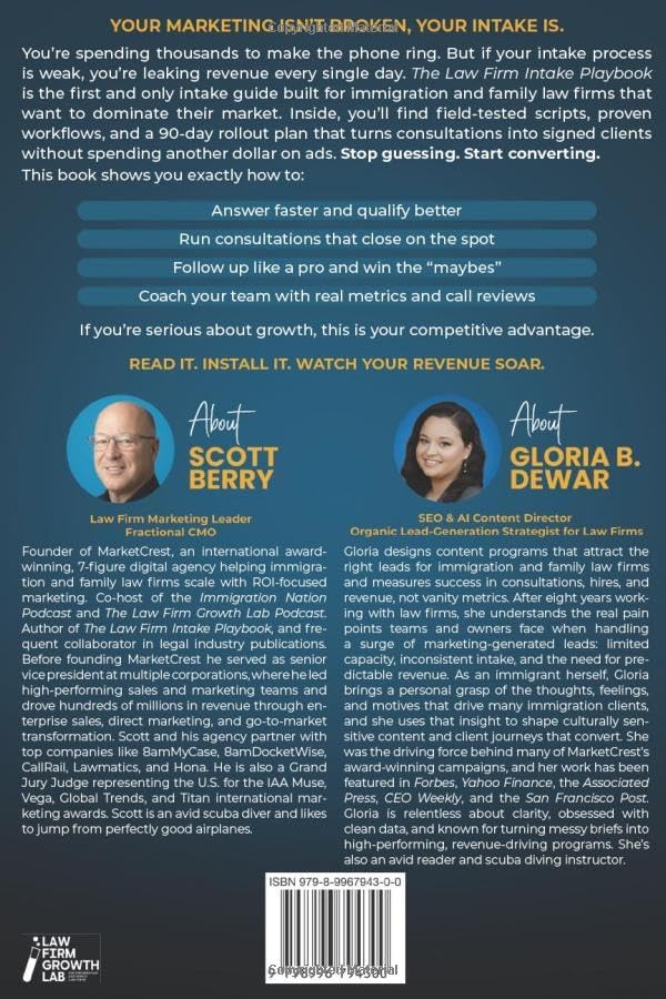 The Law Firm Intake Playbook: Intake As A Competitive Advantage (The Law Firm Intake Playbook Collection) by Scott Berry