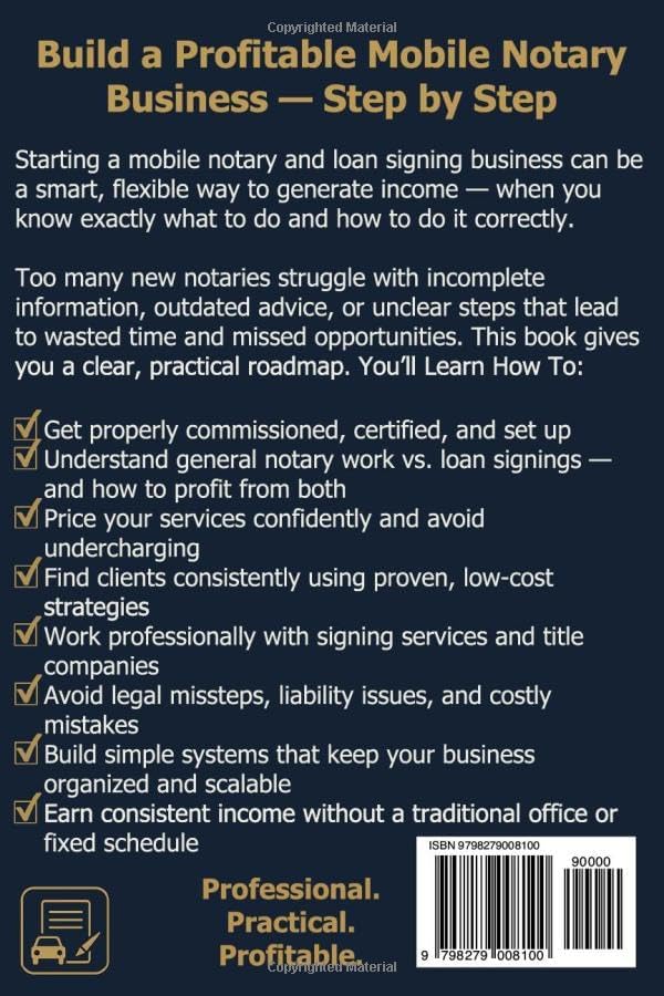 Start A Profitable Mobile Notary & Loan Signing Business: A Step-by-Step Guide to Getting Certified, Finding Clients, and Earning Consistent Income by S. Denise Hoyle MBA