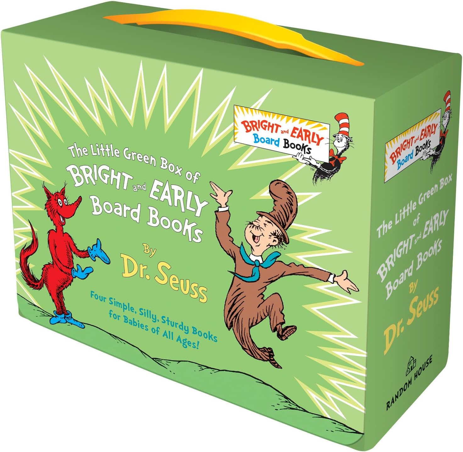 Little Green Boxed Set of Bright and Early Board Books: Fox in Socks; Mr. Brown Can Moo! Can You?; There's a Wocket in My Pocket!; Dr. Seuss's ABC by Dr. Seuss