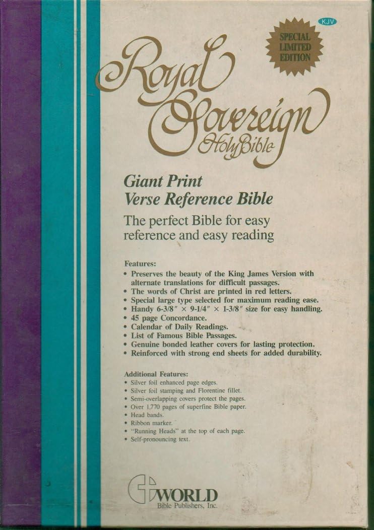 Giant Print Reference King James Version 50gy Sovereign Plain by King James