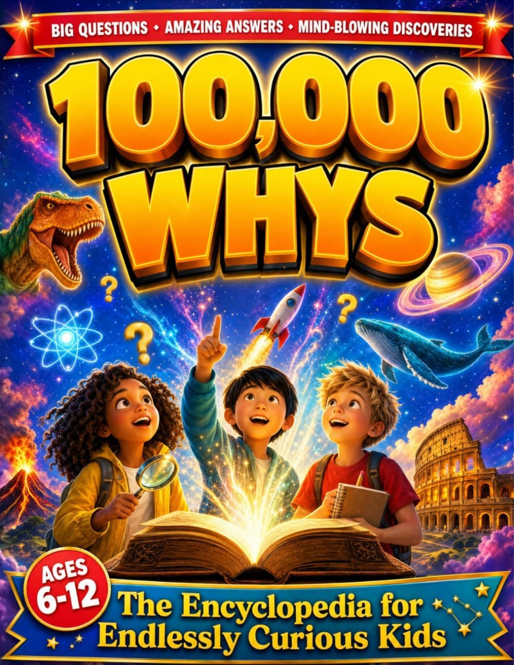 100,000 Whys - The Encyclopedia for Endlessly Curious Kids: Big Questions and Amazing Answers About Science, Space, Animals, History, and Everything Kids Want to Know (Ages 6–12) by Oliver Everwood