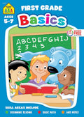School Zone First Grade Basics Workbook: 96 Pages, Kindergarten, 1st Grade, Phonics, Vowels, Beginning Reading, Math, Telling Time, Money, Ages 5-7 by School Zone