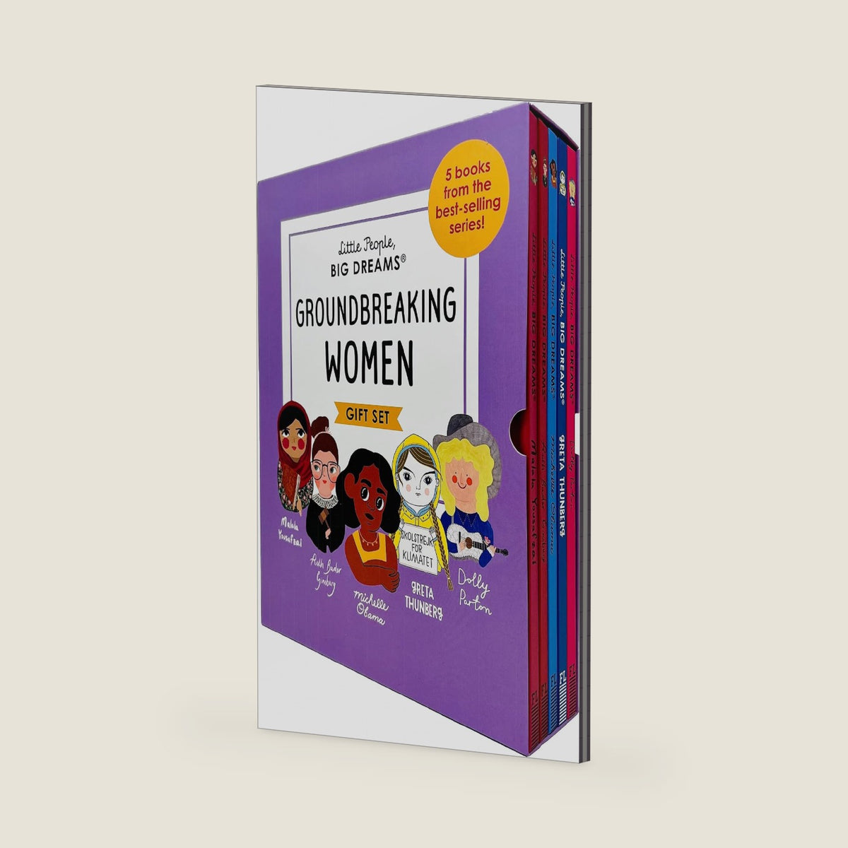 Little People, Big Dreams Groundbreaking Women 5 Books Collection Box Gift Set (Malala Yousafzai, Ruth Bader Ginsburg, Michelle Obama, Greta Thunberg & Dolly Parton) by Maria Isabel Sanchez Vegara