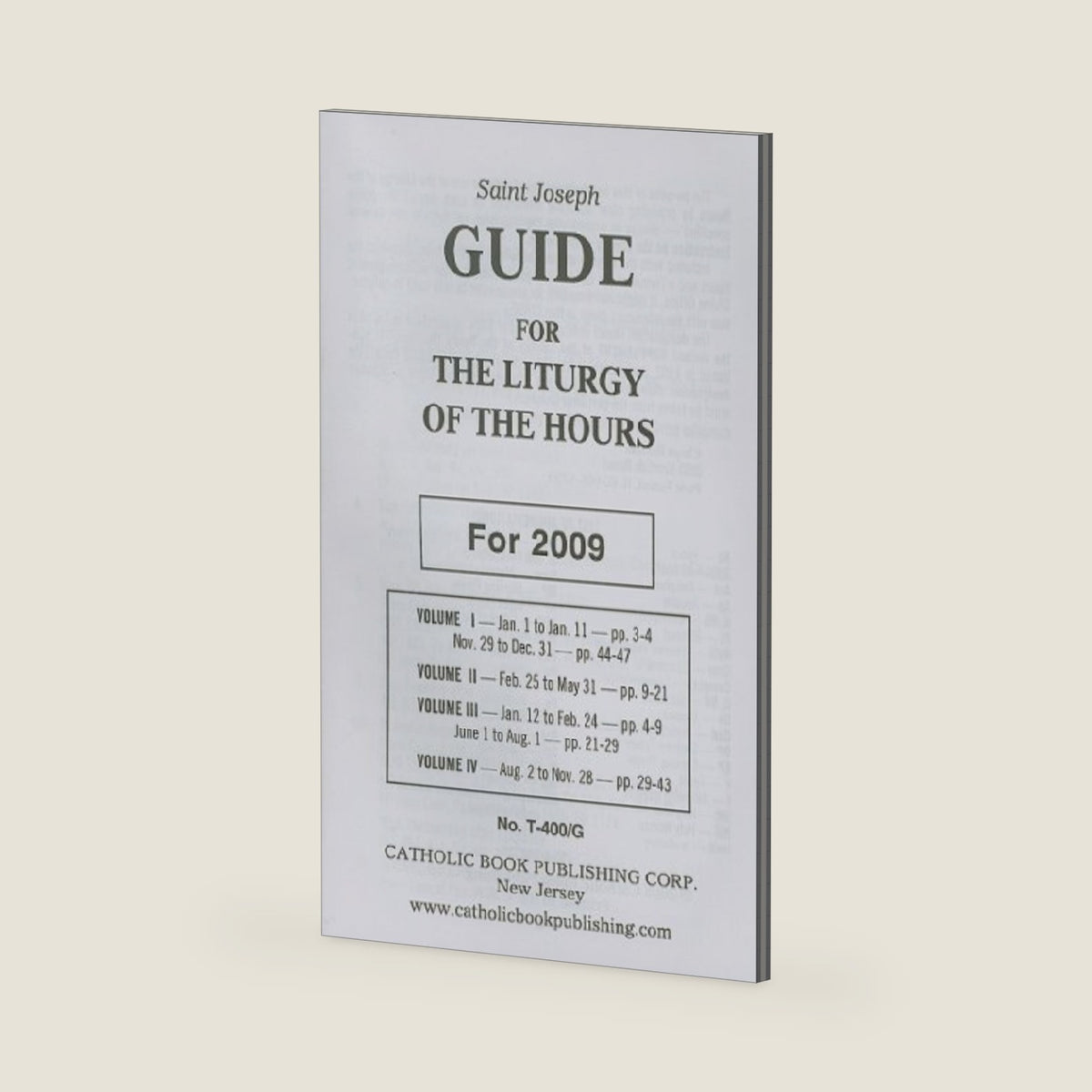 Liturgy of the Hours Guide, no. T-400/G by Catholic Book Publishing Corp.