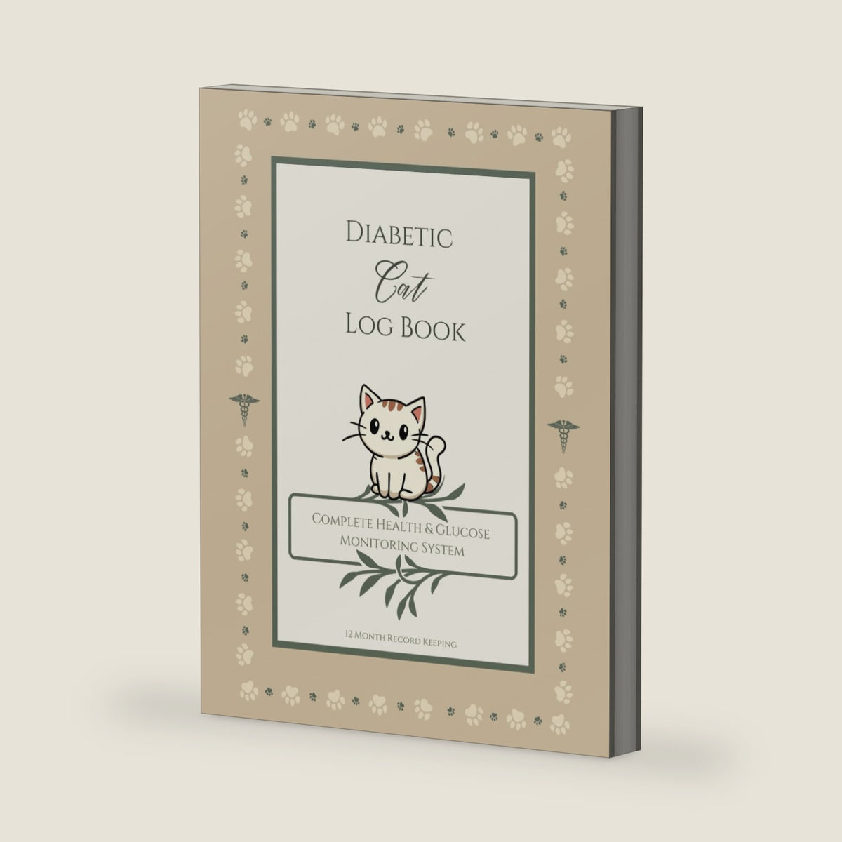 Diabetic Cat Logbook: Complete Health & Blood Glucose Monitoring System | 12 Month Record Keeping for Feline Diabetes by Ellemwood Books
