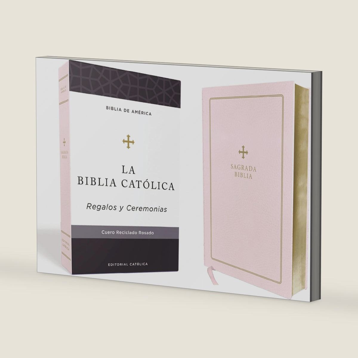 Biblia Católica, Regalos y Ceremonias, Piel reciclada, Rosado, Comfort Print (Biblia De America) (Spanish Edition) by Editorial Católica