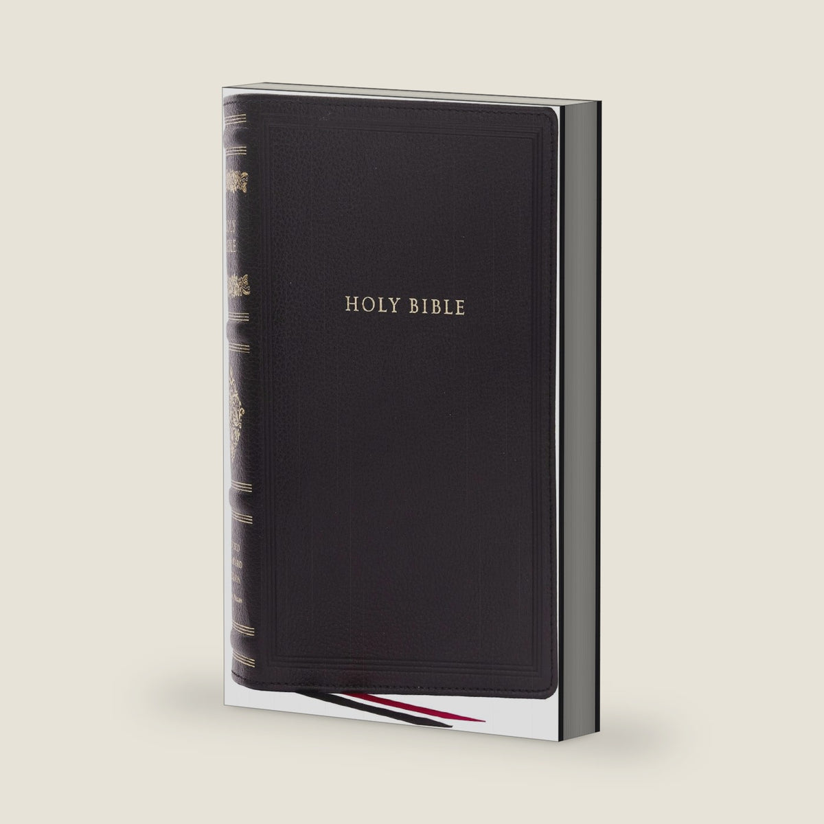 RSV Personal Size Bible with Cross References, Black Genuine Leather, (Sovereign Collection) by Thomas Nelson