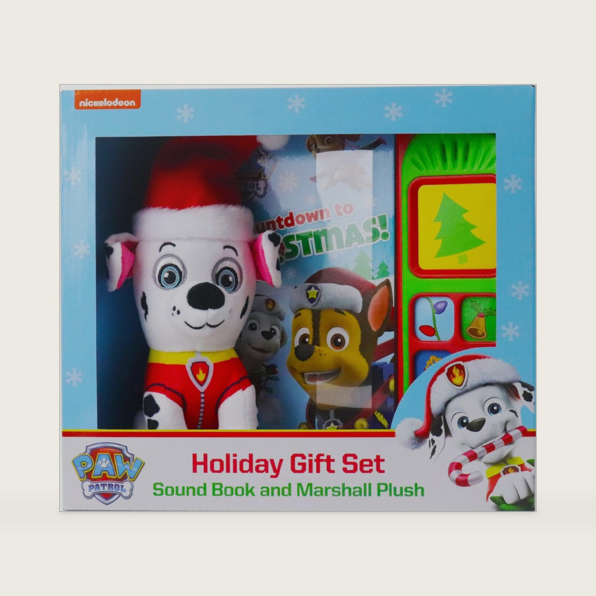 Nickelodeon Paw Patrol: Countdown to Christmas Holiday Gift Set Sound Book and Marshall Plush by Pi Kids
