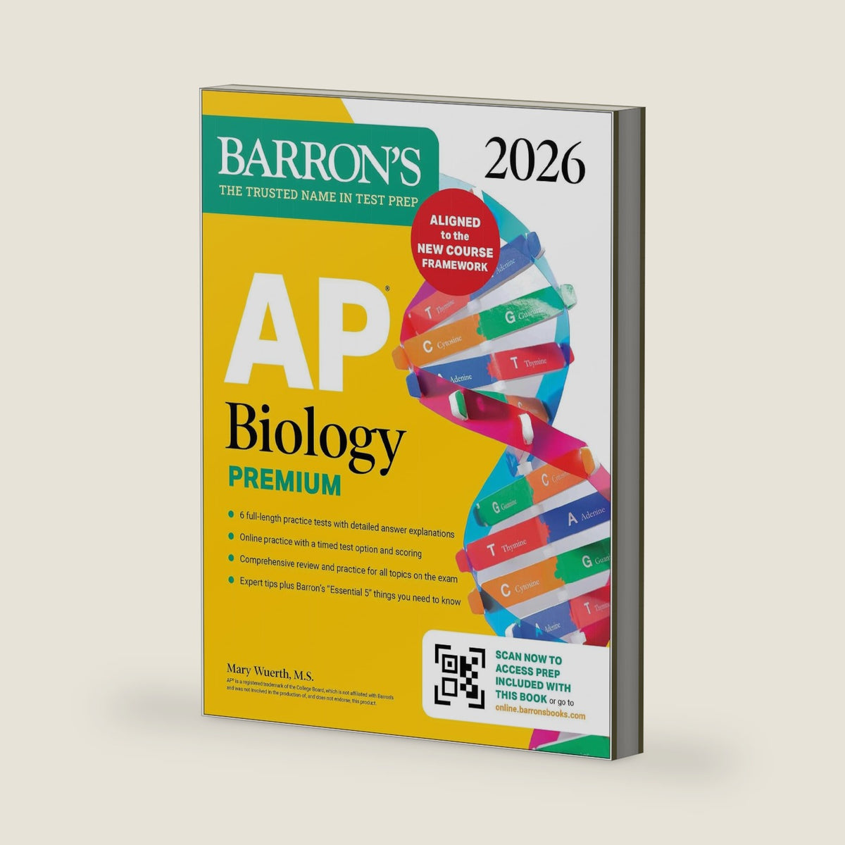AP Biology Premium, 2026: Prep Book with 6 Practice Tests + Comprehensive Review + Online Practice (Barron's AP Prep) by Mary Wuerth M.S.