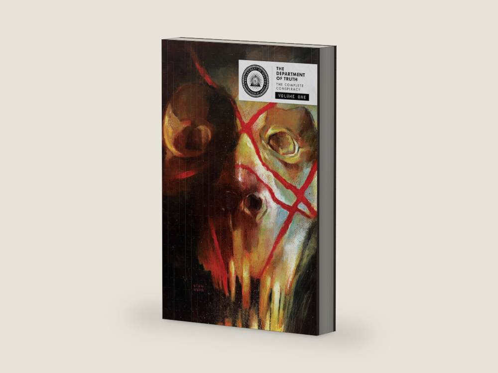 The Department of Truth: The Complete Conspiracy Deluxe Hardcover Book 1 by James Tynion IV | barcode:9781534399723 | source:9781534399723-right-three-quarter.jpg