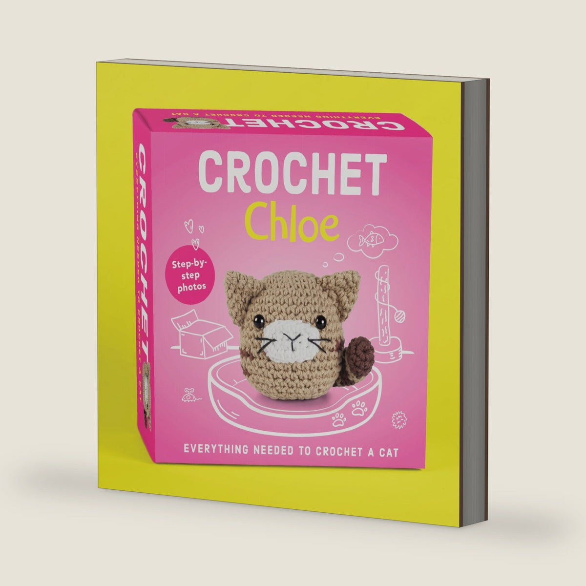 PIL Crochet Kit for Beginners - Chloe the Cat Amigurumi - Yarn, Hook, Safety Eyes, Stuffing & Illustrated Booklet | Make a Stuffed Cat | Craft Gift for Ages 10 and Up - Kids, Teens & Adults by Publications International Ltd.