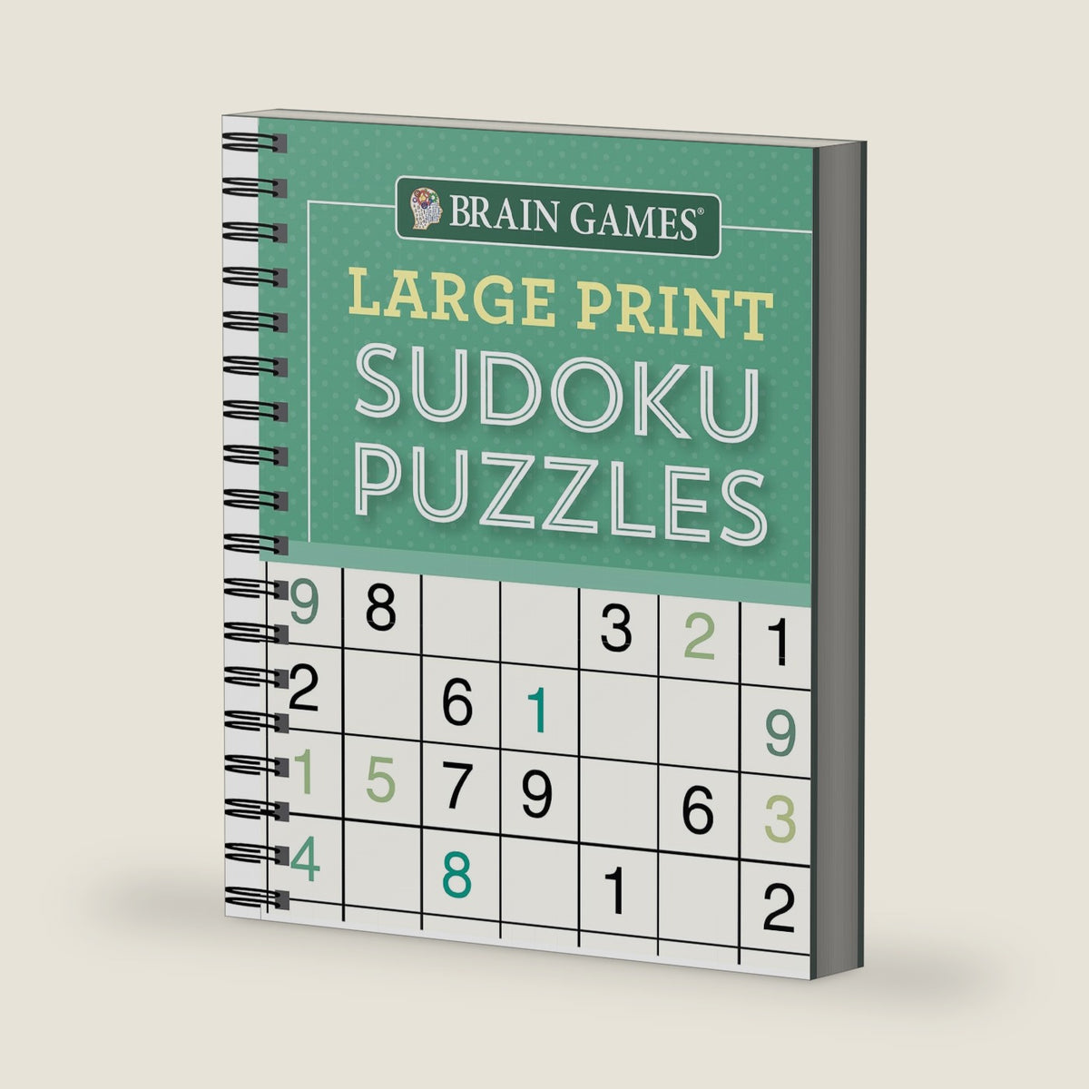 Brain Games - Large Print Sudoku Puzzles (Green) by Publications International Ltd.