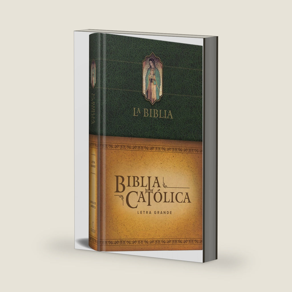 La Biblia Católica: Tamaño grande, Edición letra grande. Tapa dura, verde, con Virgen (Spanish Edition) by Biblia de América