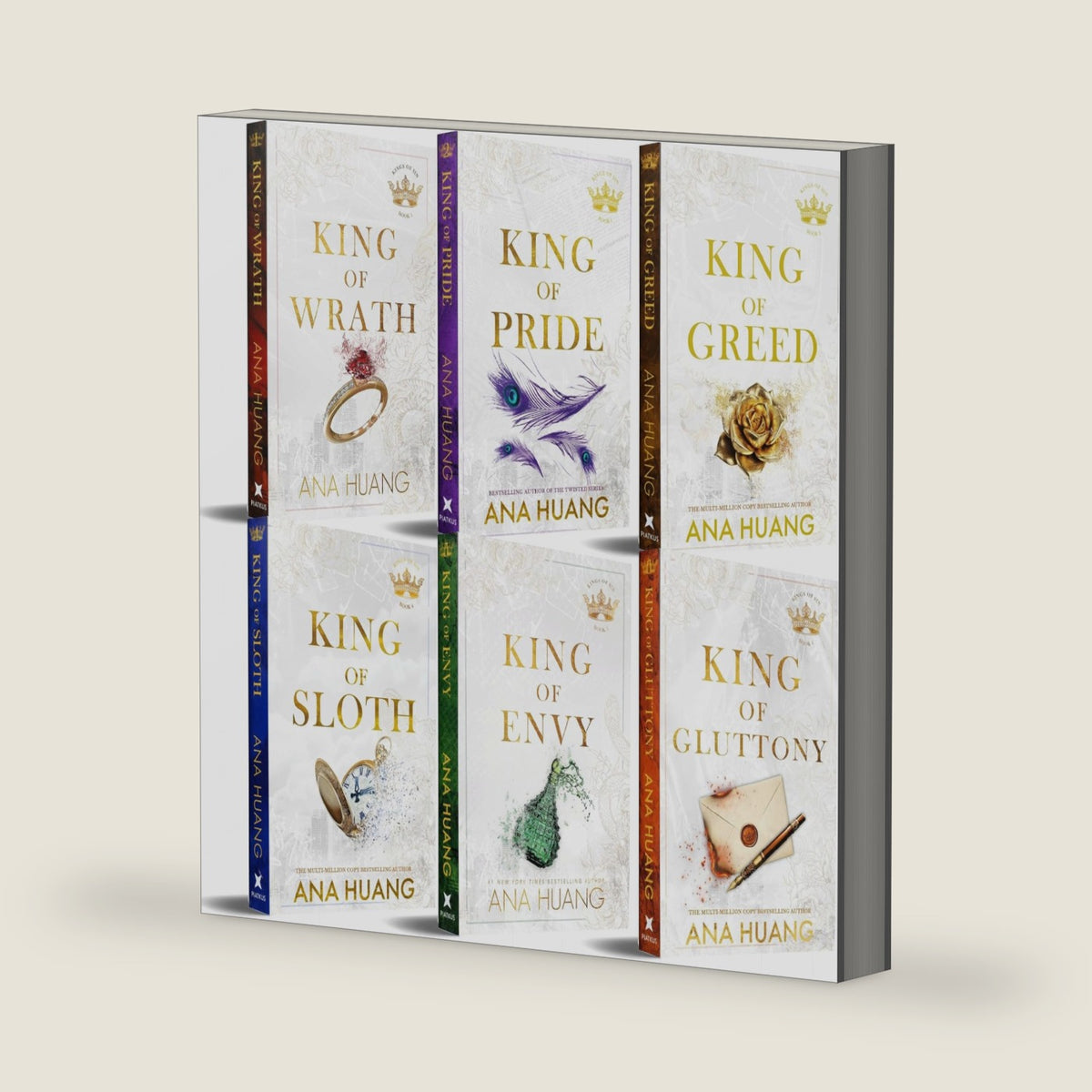 Kings of Sin Series Complete 6 Book Set by Ana Huang (King of Wrath, Pride, Greed, Sloth, Envy & Gluttony) by Ana Huang