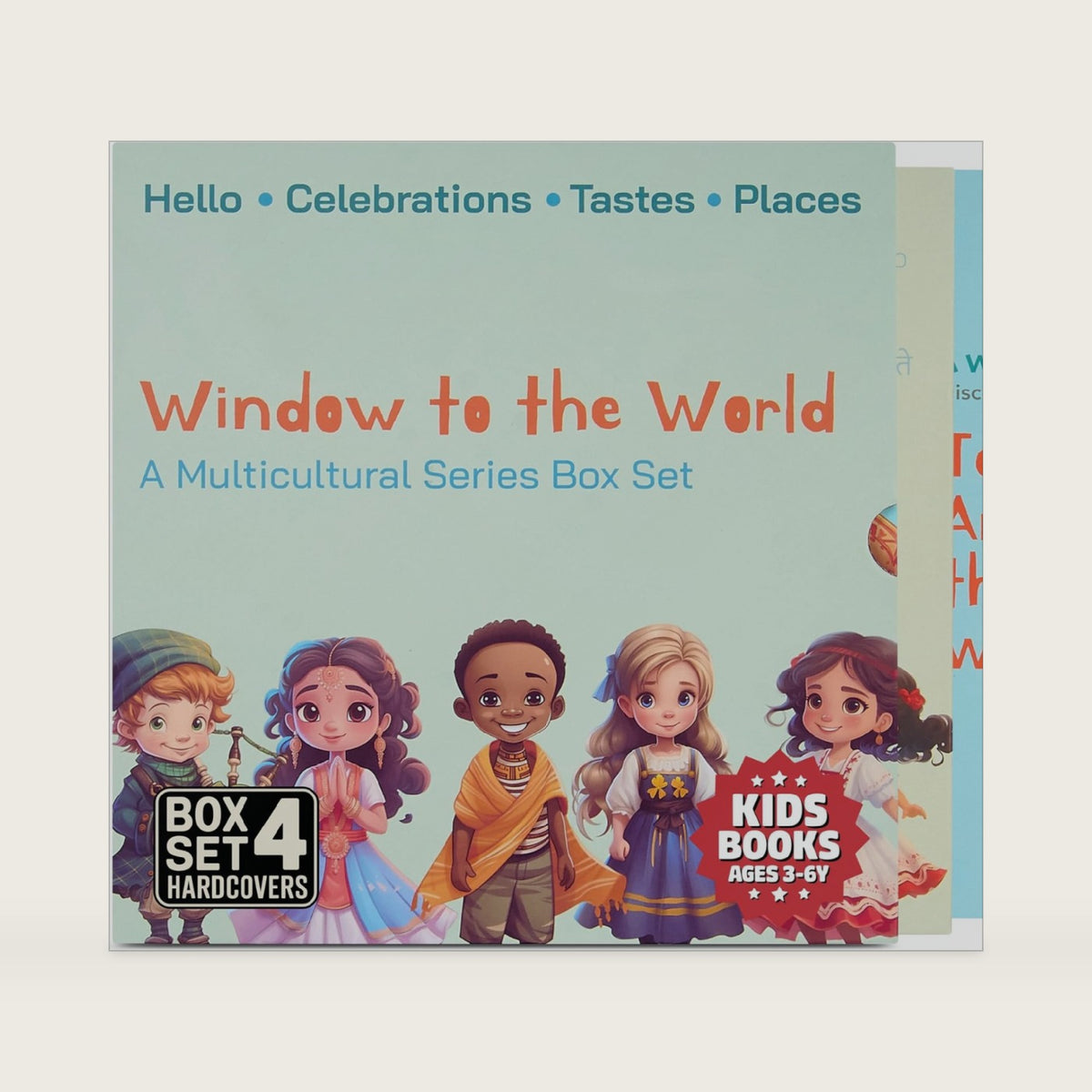 Window to the World Box Book Gift Sets for Kids - Books for Ages 3-6 - Multicultural Books about Greetings, Tastes, Places and Religious Celebrations Around the World by Abracadabra Books