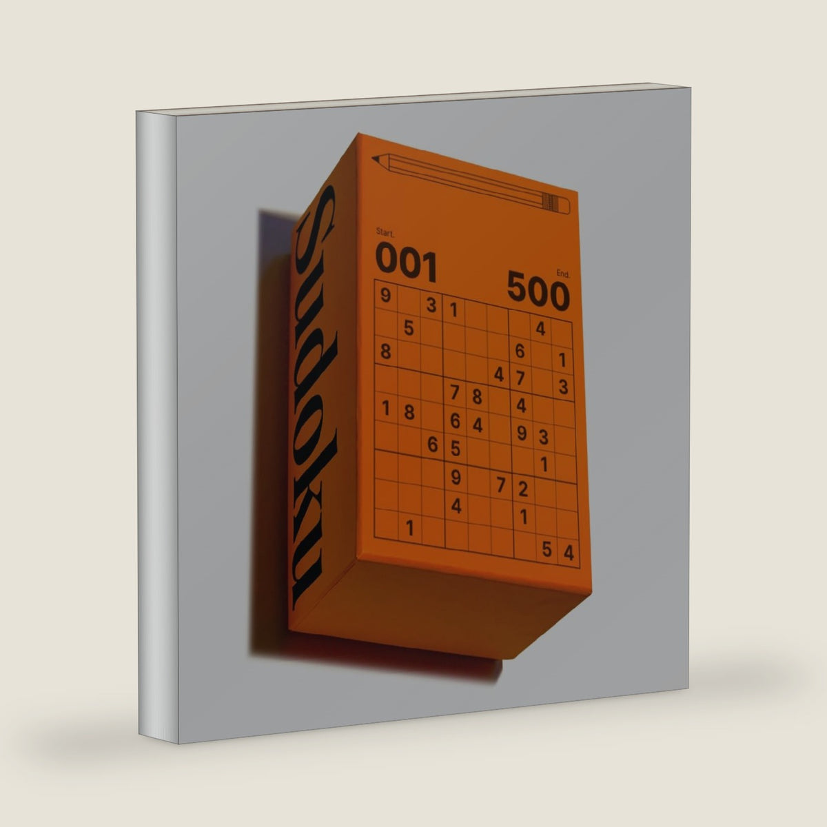The Sudoku: 500 Easy to Hard Puzzles – Includes Custom Clipboard and Eraser-Tipped Pencils by Descartes Co. Ltd.