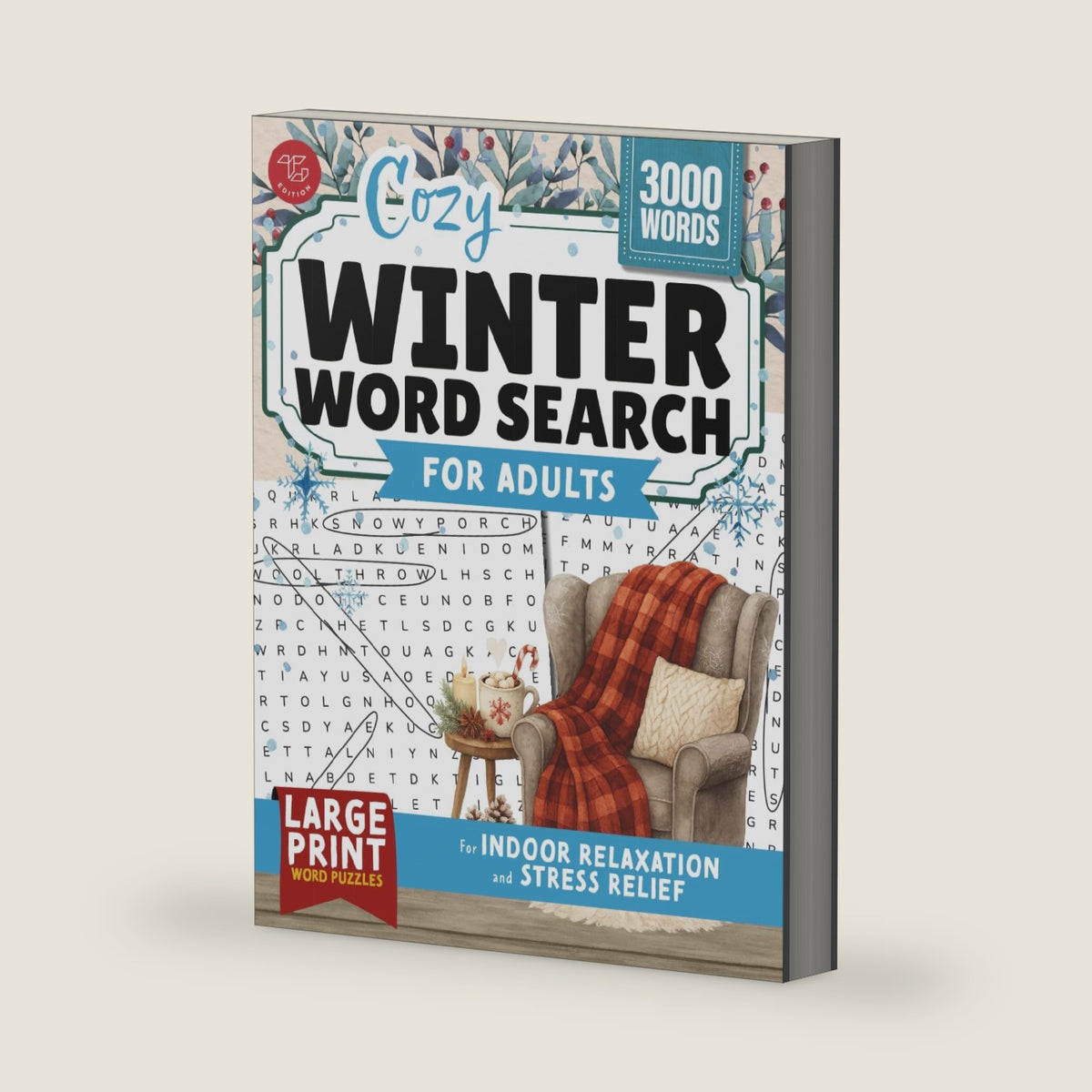 Cozy Winter Word Search for Adults: Large Print Word Puzzles for Indoor Relaxation and Stress Relief (Word Find Books For Adults) by TG Edition