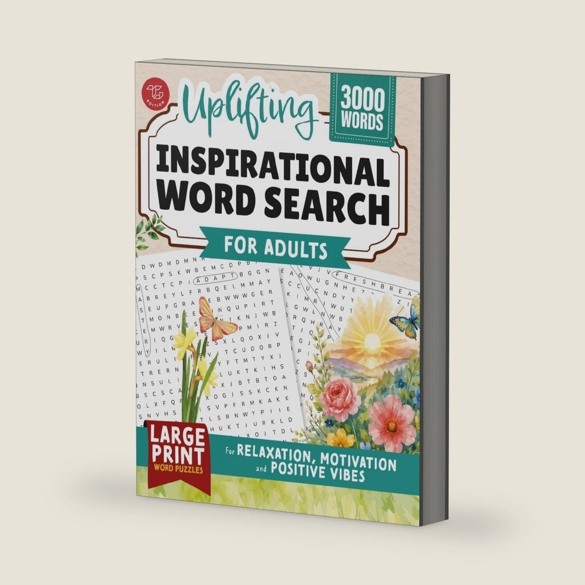 Uplifting Inspirational Word Search for Adults: Large Print Word Puzzles for Relaxation, Motivation and Positive Vibes (Word Find Books For Adults) by TG Edition