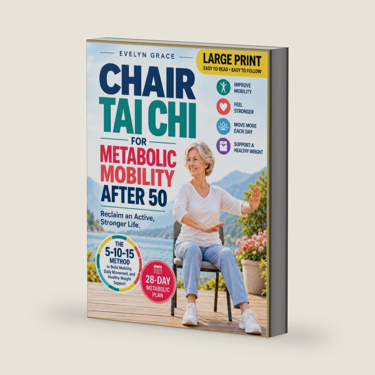 Chair Tai Chi for Metabolic Mobility After 50: Reclaim an Active, Stronger Life After 50 | The 5–10–15 Method to Build Mobility, Daily Movement, and Healthy Weight Support by Evelyn Grace