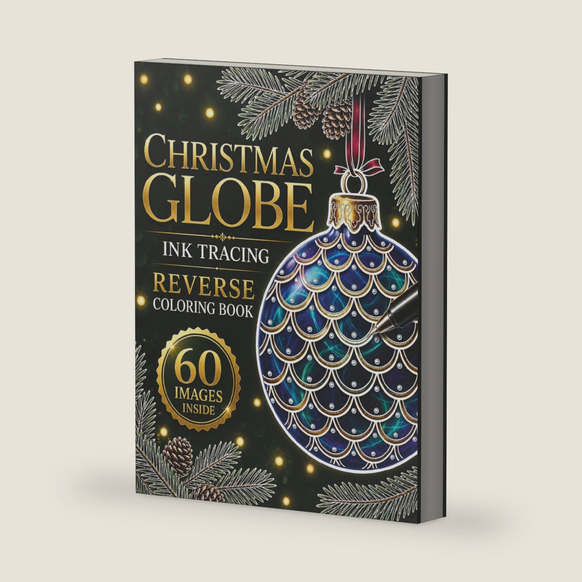 Christmas Globes Ink Tracing: 60 Beautiful Baubles and Winter Scenes to trace and reveal, Christmas ornaments reverse coloring book for adults and teens by Mindul Coloring Co.
