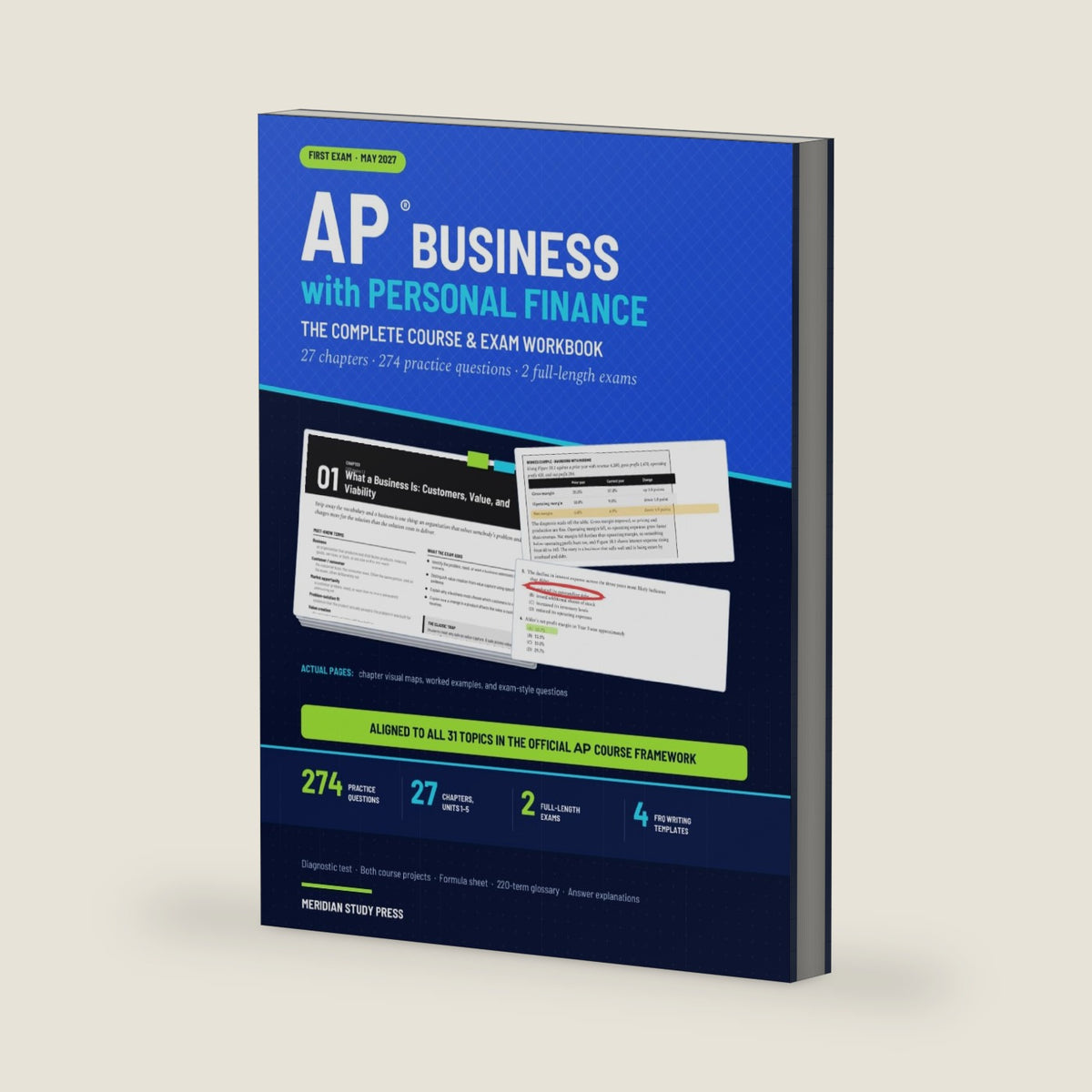 AP Business with Personal Finance. The Complete Course and Exam Study Workbook 2026-2027: with Practice Tests, Sample Case Studies, MCQs, and FRQs by Dr. Scott Andereck