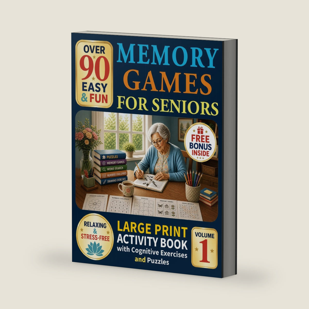 Over 90 Easy and Fun Memory Games For Seniors: Large Print Activity Book with Cognitive Exercises, Puzzles and Activities for Dementia Patients (Brain & Paint Activities for Seniors Serie) by Brain and Paint Books