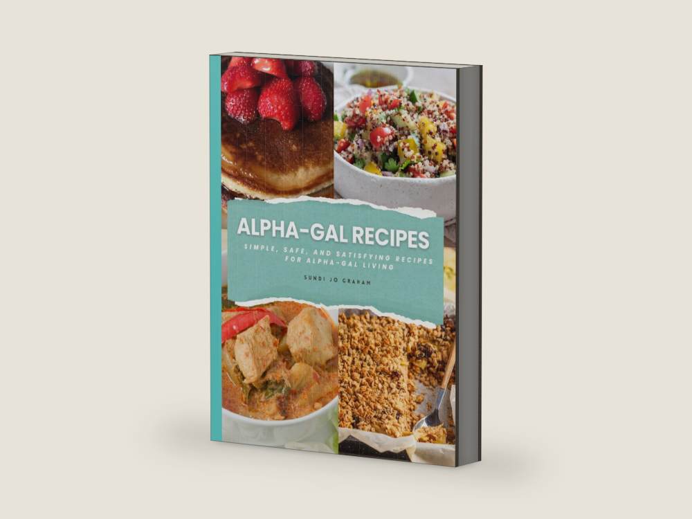 Alpha-Gal Recipes Cookbook: Simple, Safe, and Satisfying Recipes for Alpha-Gal Living by Sundi Jo Graham | barcode:9798218831110 | source:9798218831110-right-three-quarter.jpg