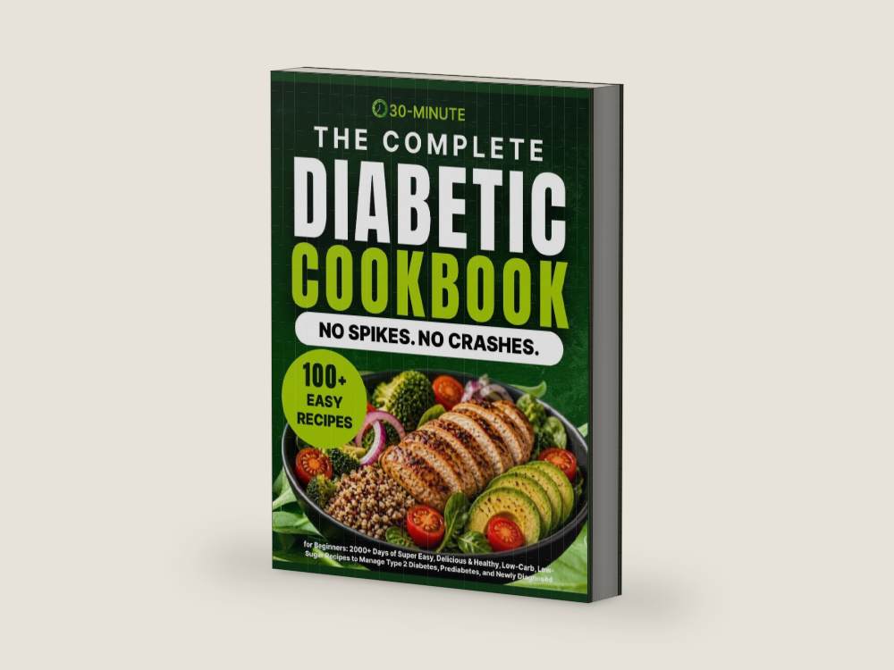 The Complete Diabetic Cookbook for Beginners: 2000+ Days of Super Easy, Delicious & Healthy, Low-Carb, Low-Sugar Recipes to Manage Type 2 Diabetes, ... and Newly Diagnosed, Plus a 30-Day Meal Plan by Levi Reeds | barcode:9798247242703 | source:9798247242703-right-three-quarter.jpg