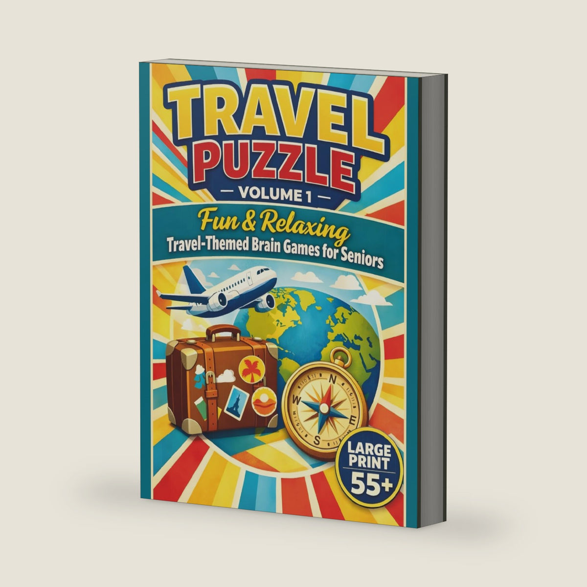 Travel Puzzle – Volume 1: Fun & Relaxing Travel-Themed Brain Games for Seniors 55+ • Large Print (Relax & Travel Puzzle Series) by The Black Book