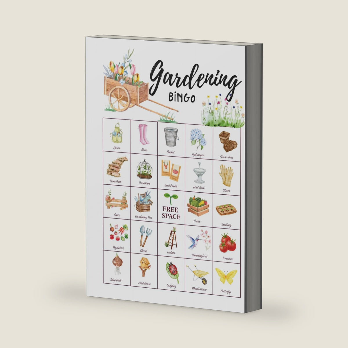 Gardening Bingo: Game to celebrate your green thumb, senior citizen game, retiree brunch activity by A Tran