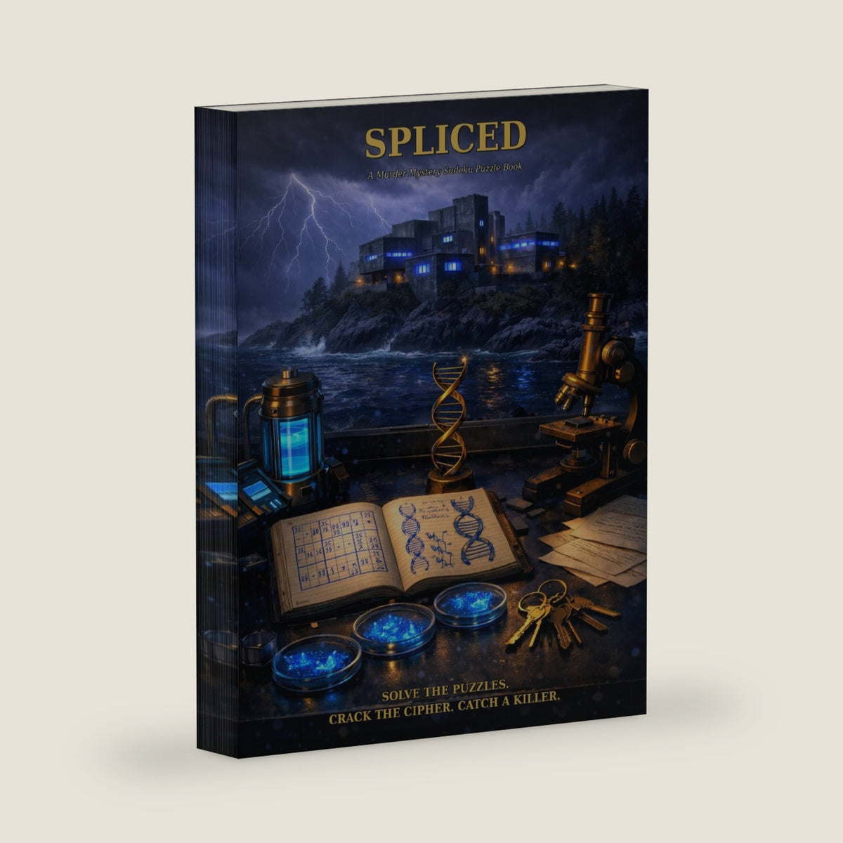 Spliced: A Murder Mystery Sudoku Puzzle Book with 100 Sudoku and Answer Key (Murdoku Murder Mystery Sudoku Puzzle Books) by Victor Grid