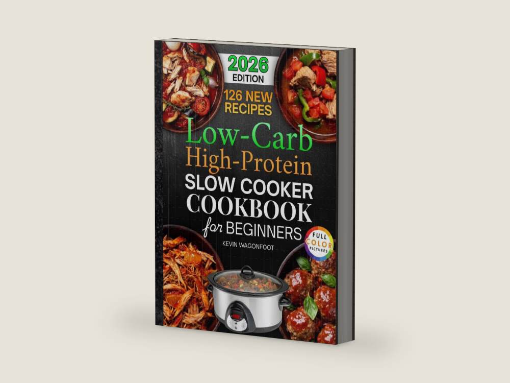 Low Carb High Protein Slow Cooker Cookbook for Beginners: 126 Easy and Healthy Crockpot Recipes to Simplify Your Low Carb High Protein Diet by Kevin Wagonfoot | barcode:9798255991730 | source:9798255991730-right-three-quarter.jpg