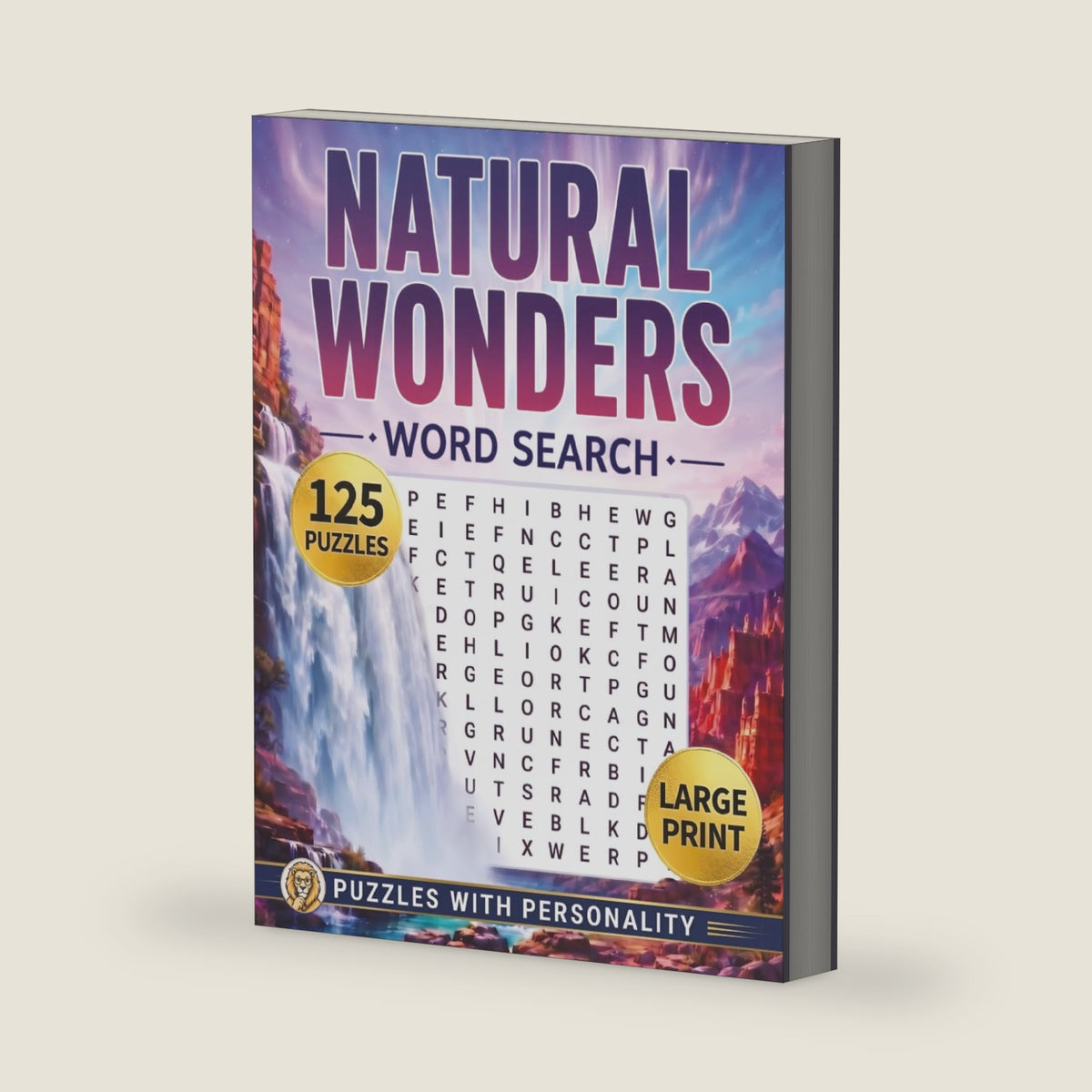 Natural Wonders Word Search Book for Adults Large Print Puzzle: Big Word Find Puzzles for Adult & Seniors To Keep Mind Busy, Activity Games for ... Stress Relief (Nature Word Search Series) by Louby Lion Books