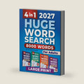 4 in 1 HUGE Word Search Books for Adults: Large Print Word Find Puzzles for Seniors with 8000 Words by My Brain Is Busy